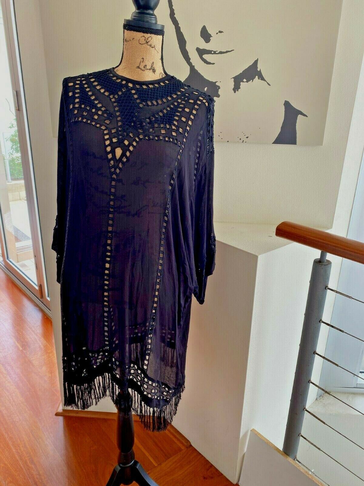 Isabelle Marant Etoile Franges Fringes Dress | Kaftan, Viscose,Eyelet Embroidery