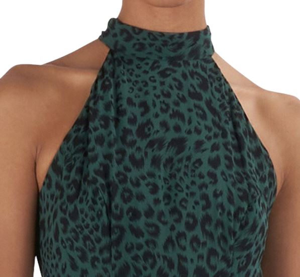 Zimmermann Sunray Picnic Dress | Green Animal Print, Silk Scarf Tie Belt, Pleats