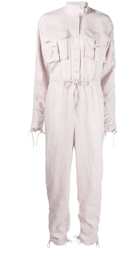 Zimmermann Utility Jumpsuit | Dove / Off White, Linen, Boilersuit, Drawstring