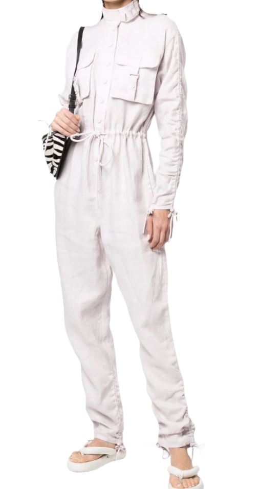 Zimmermann Utility Jumpsuit | Dove / Off White, Linen, Boilersuit, Drawstring