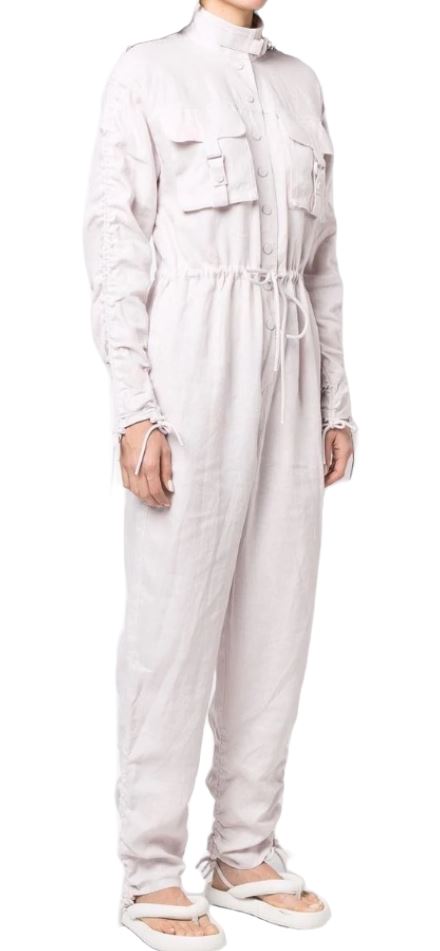 Zimmermann Utility Jumpsuit | Dove / Off White, Linen, Boilersuit, Drawstring