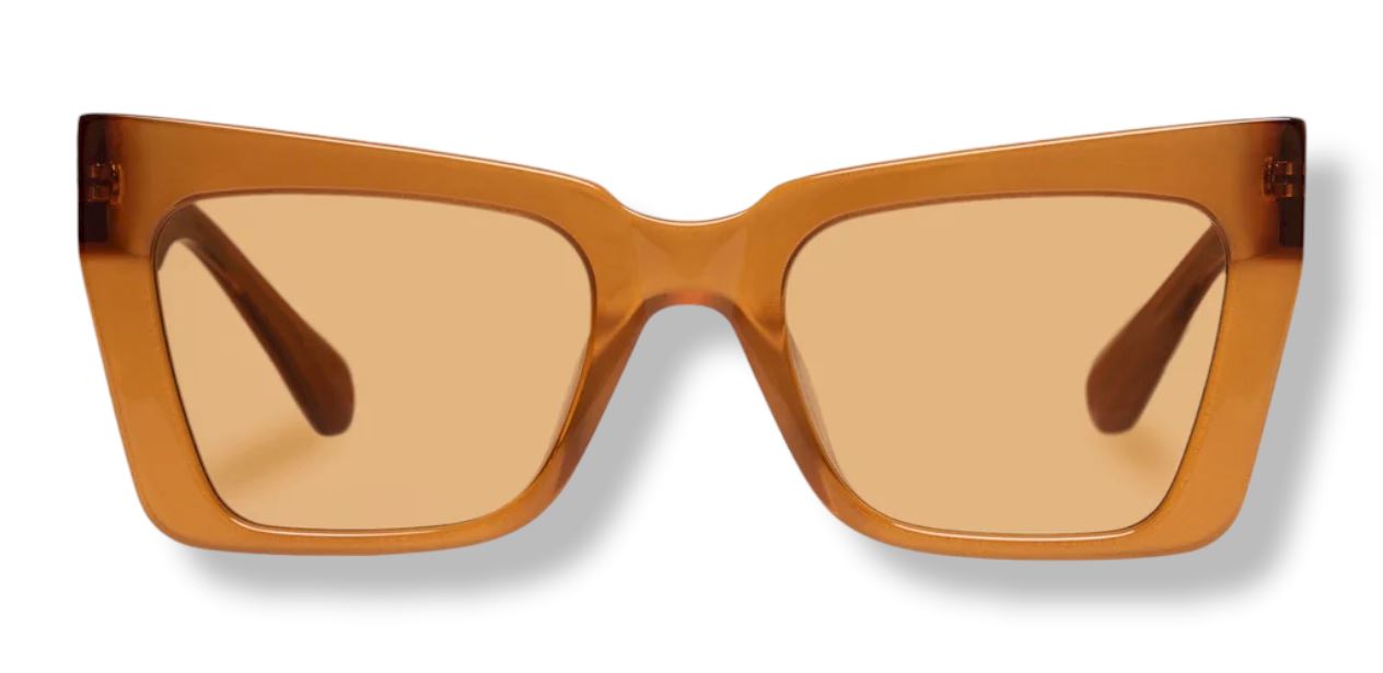 Karen Walker Immortal Sunglasses | Saffron Jellybean, Bio-Acetate, Blue Accent