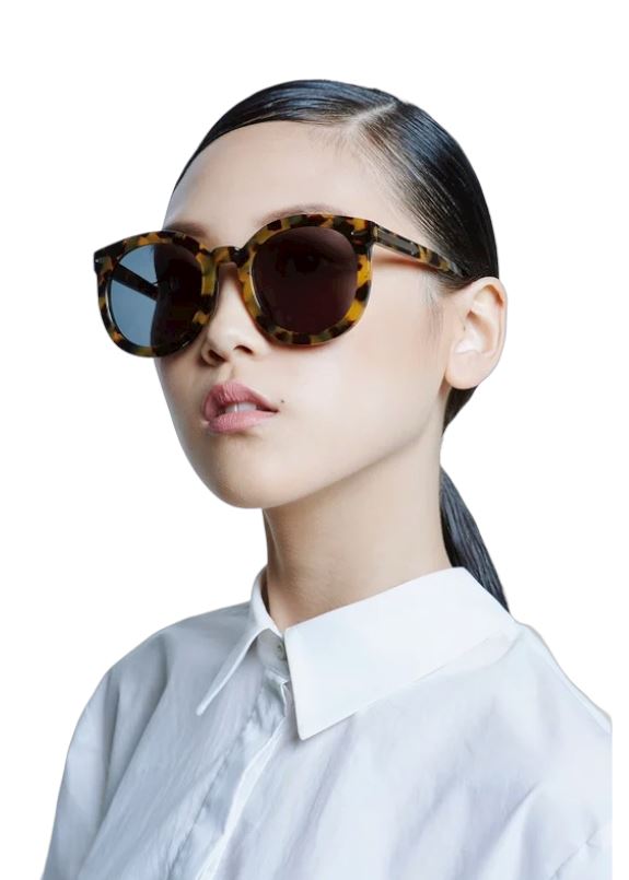 Karen Walker  Super Duper Strength Sunglasses | Crazy Tort, Round, Oversized