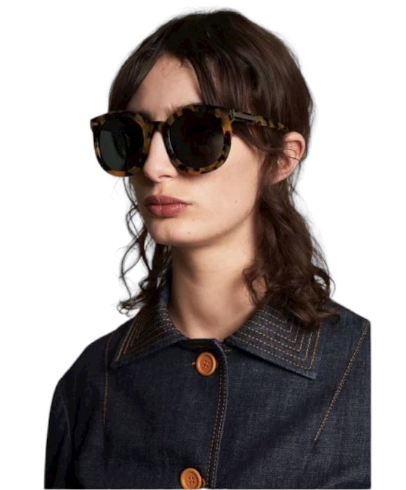 Karen Walker  Super Duper Strength Sunglasses | Crazy Tort, Round, Oversized