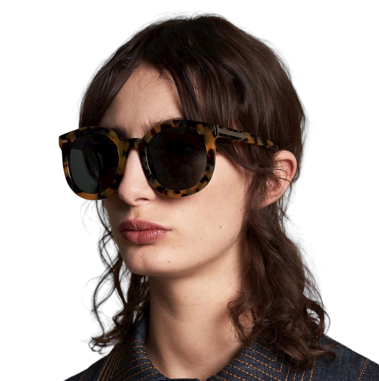 Karen Walker  Super Duper Strength Sunglasses | Crazy Tort, Round, Oversized