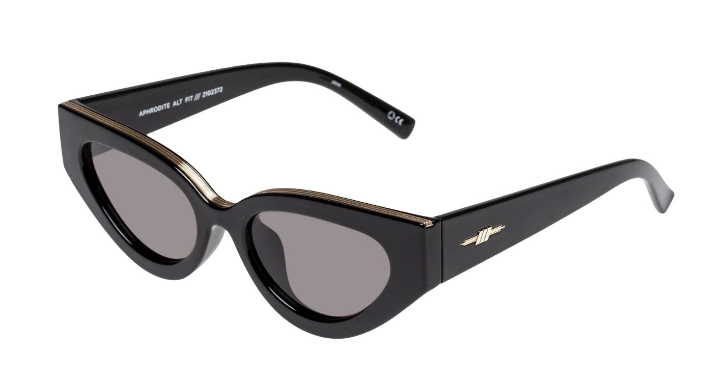 Le Specs Aphrodite Alt Fit | Limited Edition, Black, Cat Eye, Acetate, UVA/UVB