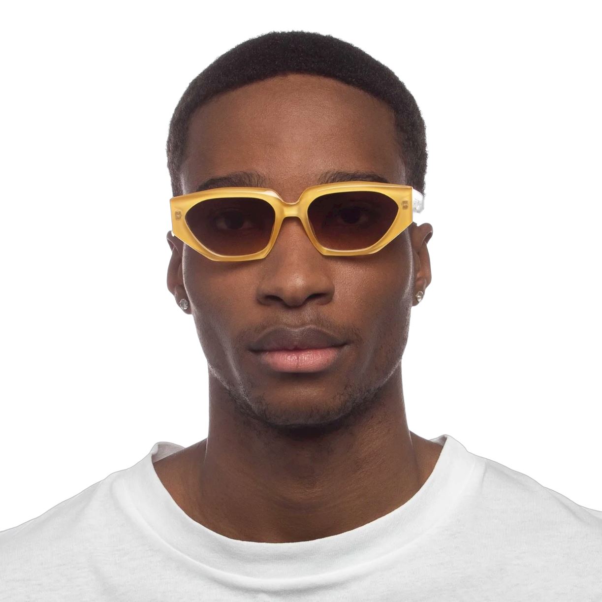 Le Specs MAJOR! Sunglasses | Ltd Edition, 90's Vintage Inspired, Yellow, Crystal