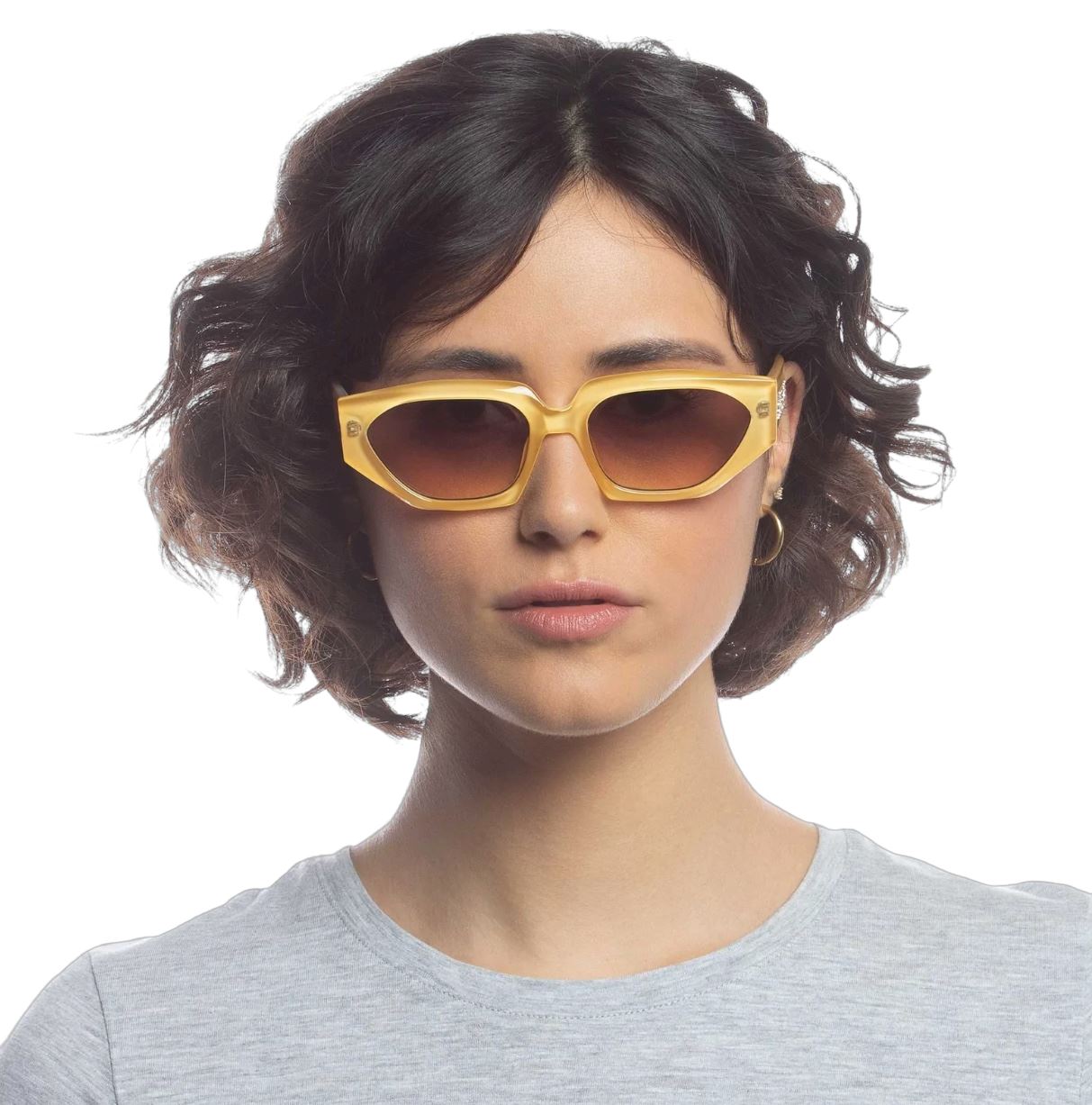 Le Specs MAJOR! Sunglasses | Ltd Edition, 90's Vintage Inspired, Yellow, Crystal