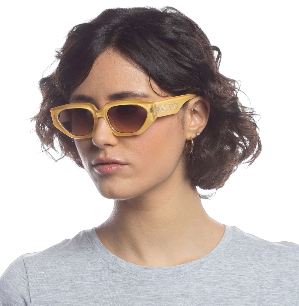 Le Specs MAJOR! Sunglasses | Ltd Edition, 90's Vintage Inspired, Yellow, Crystal