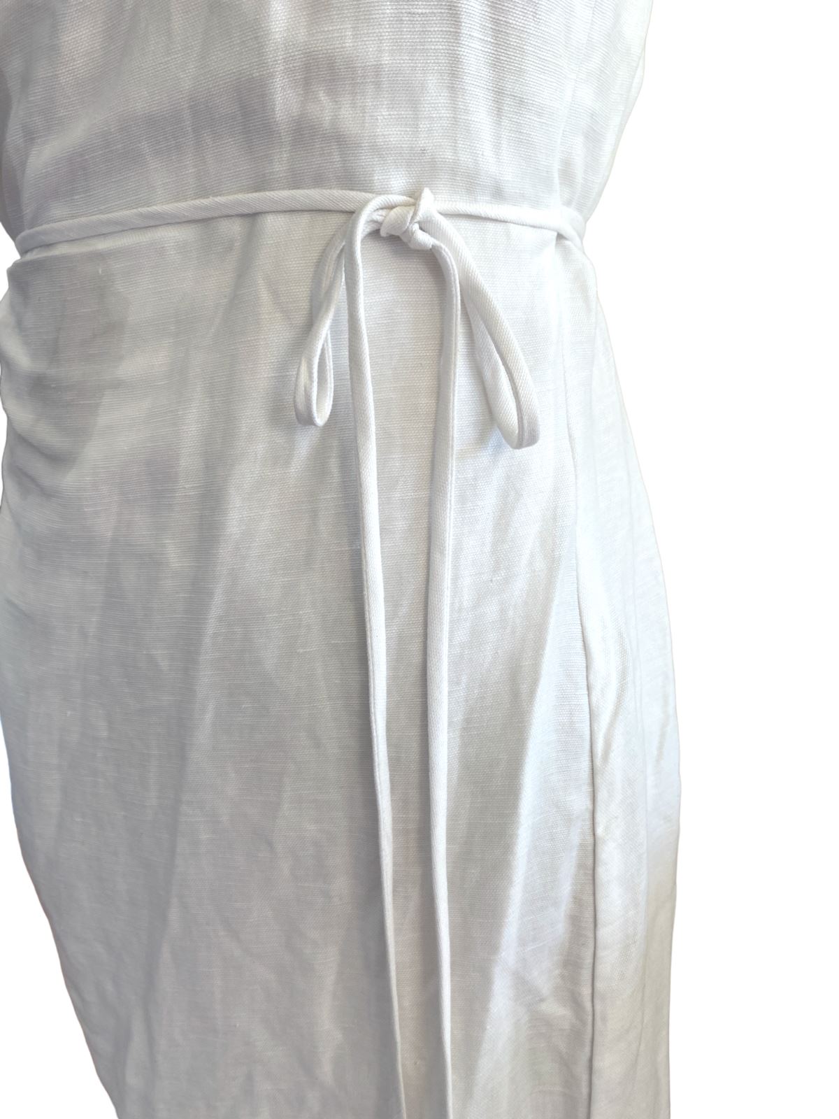 Reformation Wrap Midi Dress | Linen blend, White, Sz Large, Summer, Cocktail