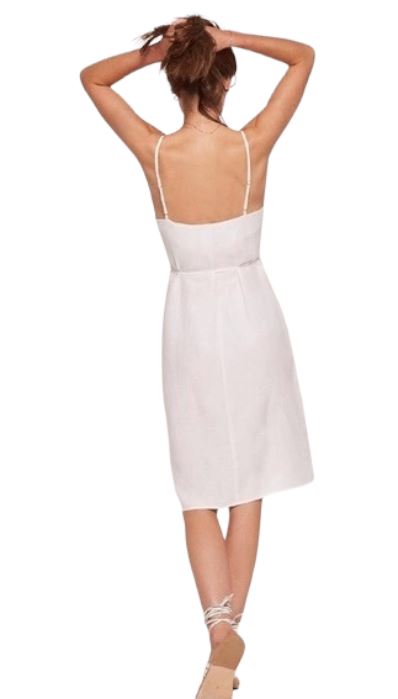 Reformation Wrap Midi Dress | Linen blend, White, Sz Large, Summer, Cocktail