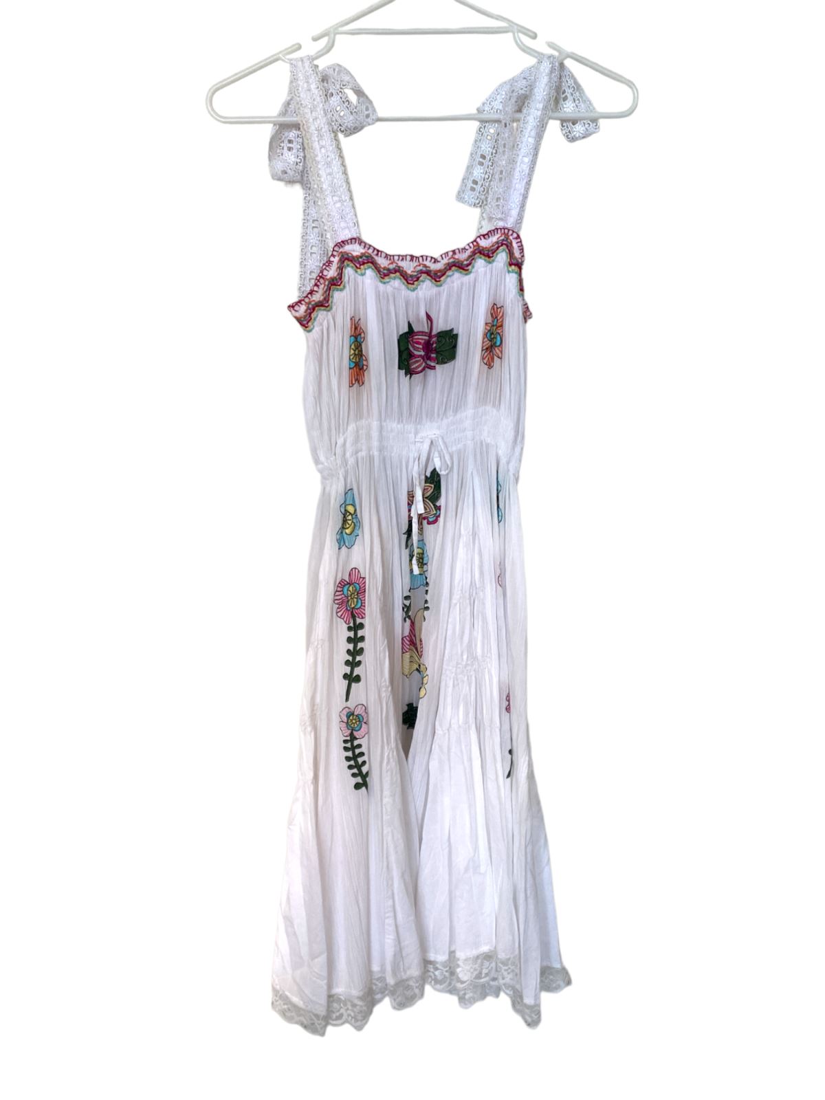 Nolita Pocket White Embroidered Dress | Sz 14 girls OR 6-10 Woman, Italian Made