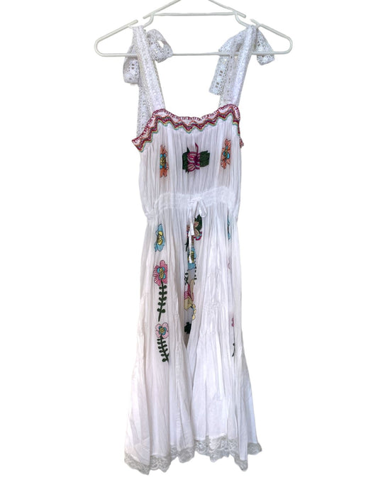 Nolita Pocket White Embroidered Dress | Sz 14 girls OR 6-10 Woman, Italian Made