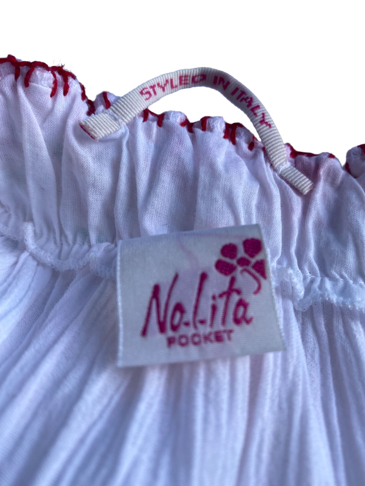 Nolita Pocket White Embroidered Dress | Sz 14 girls OR 6-10 Woman, Italian Made