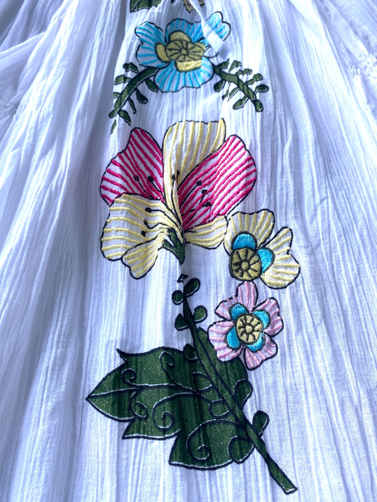 Nolita Pocket White Embroidered Dress | Sz 14 girls OR 6-10 Woman, Italian Made