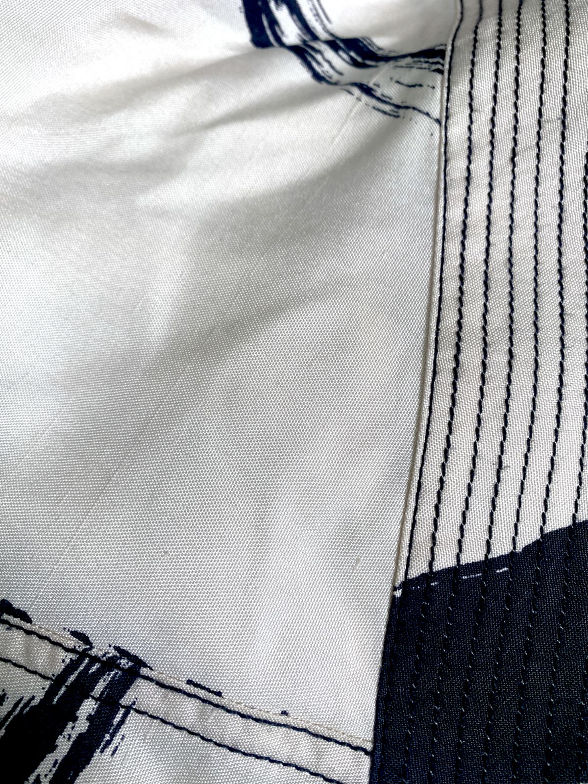 Zimmermann Silk Shorts | High Waist, Off-White/Cream & Black, Top Stitch, Size 1