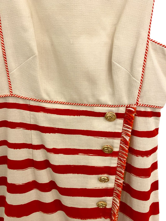 Zimmermann Postcard Boat Neck Mini Dress | Cotton, Red, White Stripe, Textured