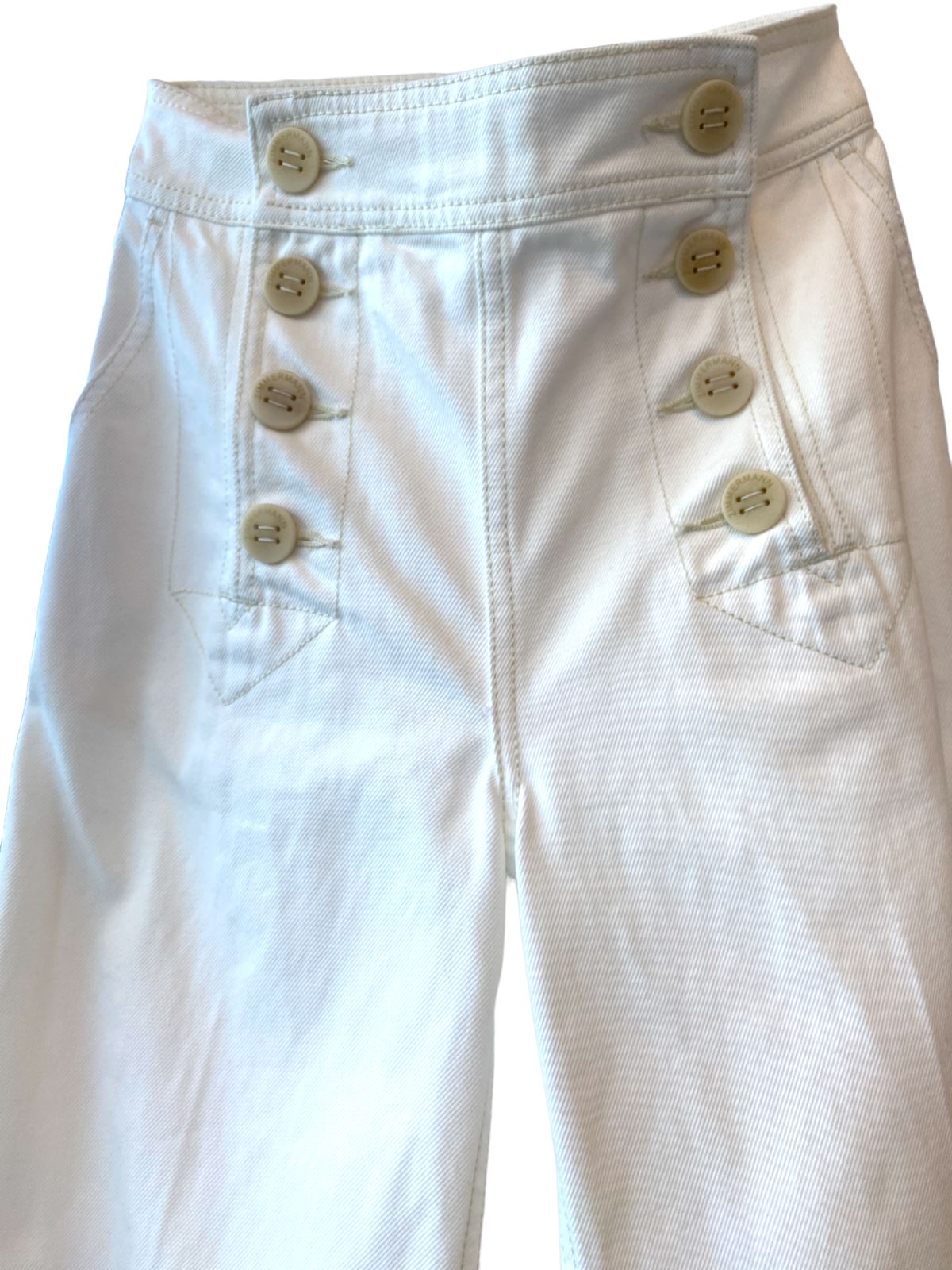 Zimmermann Postcard Wide Leg Jean | 100% Cotton, Button Detail, High Rise Waist