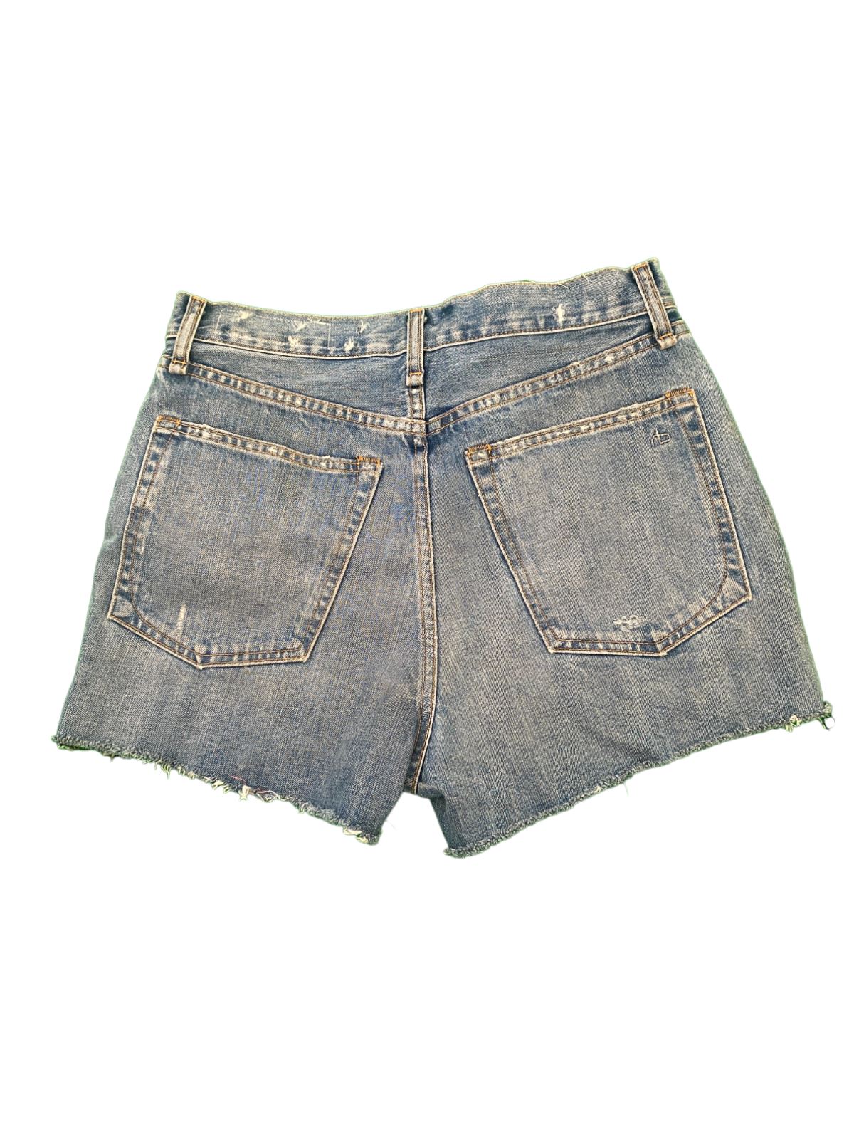 rag & bone Denim Maya High Rise Shorts| Medland Blue, Zipper,  Sz 28, Light Wash