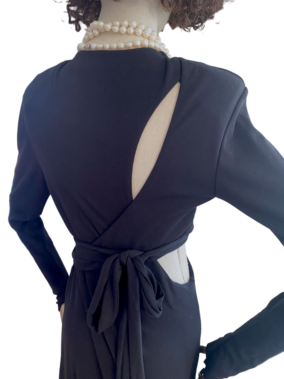 CAMILLA AND MARC Levante Midi Dress | Maxi, Black, Side Cut Outs, Low V Neckline