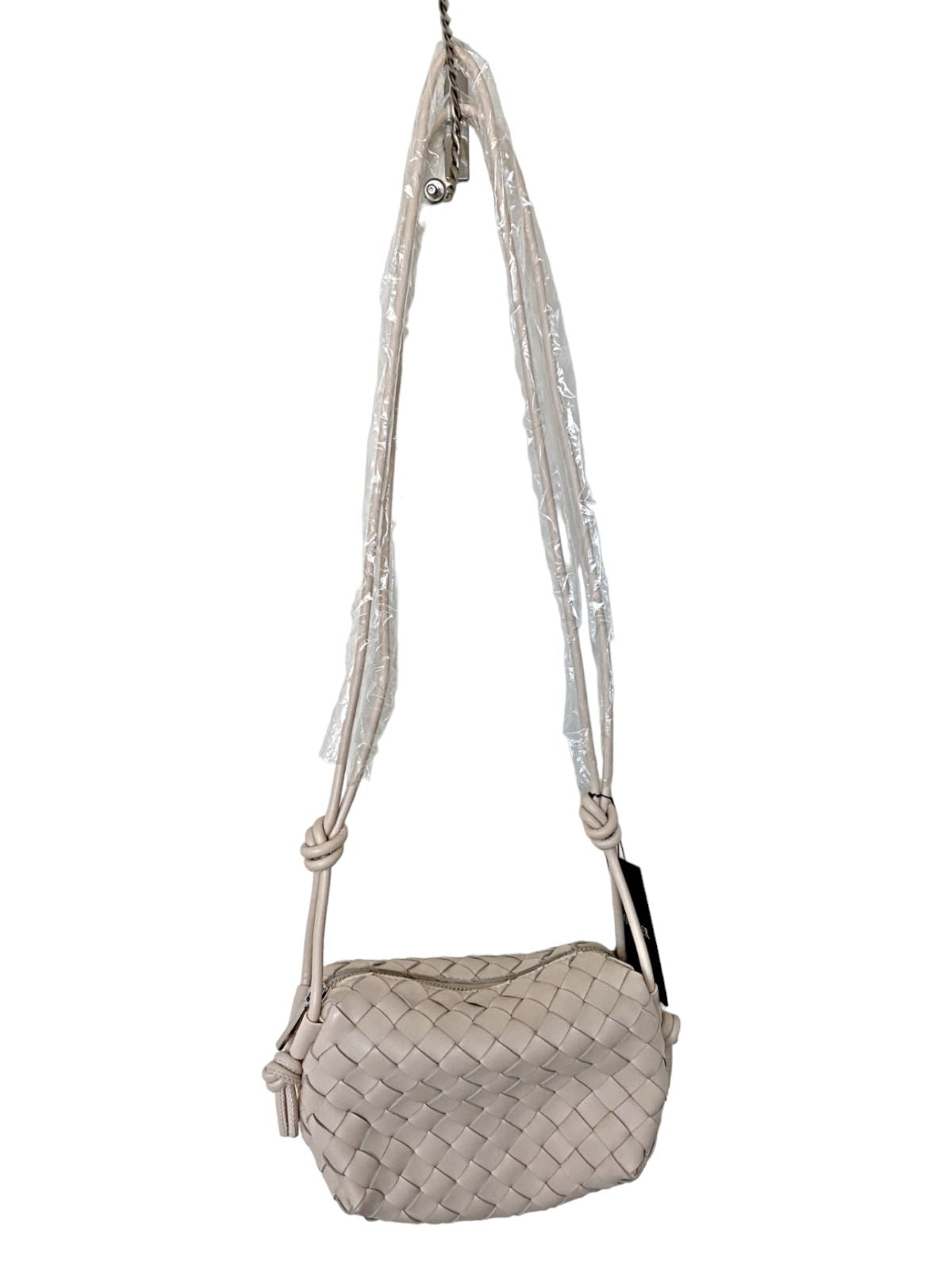 Jo Mercer Murphy Cross Body Bag | Nude / 'Powder Pink', Woven, Soft Calf Leather