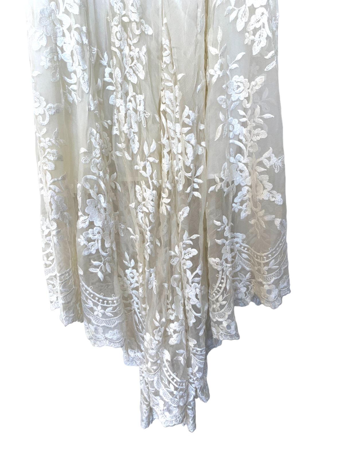 Zimmermann Silk Lace Hanky Dress | White/Cream, Lined, Embroidery, Size 1