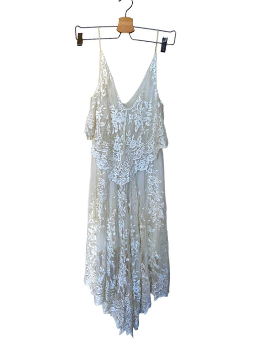 Zimmermann Silk Lace Hanky Dress | White/Cream, Lined, Embroidery, Size 1