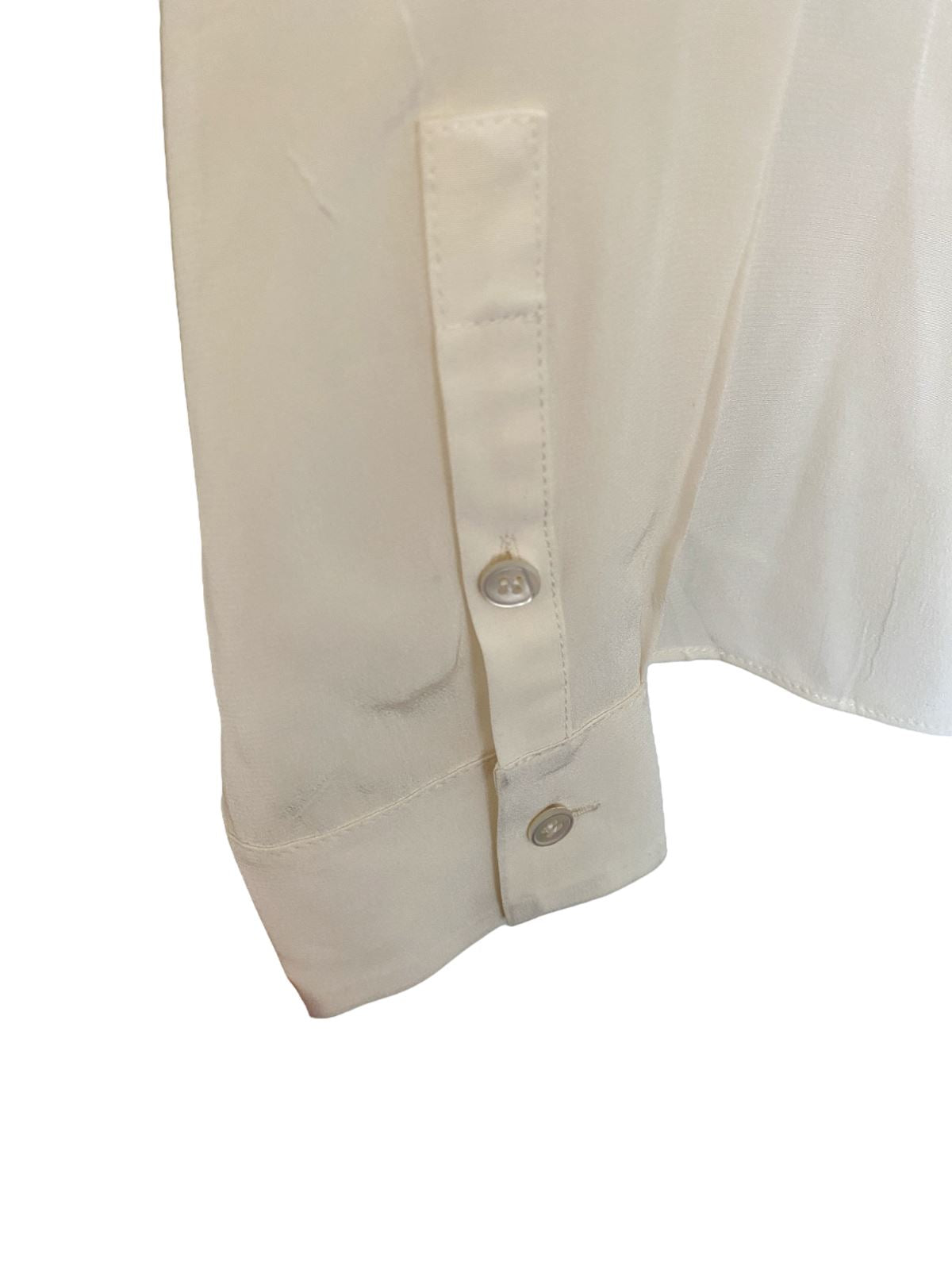 Miu Miu Silk Tuxedo Blouse | Cream Colour, Frills, Sz 38, Lightweight, Button Up