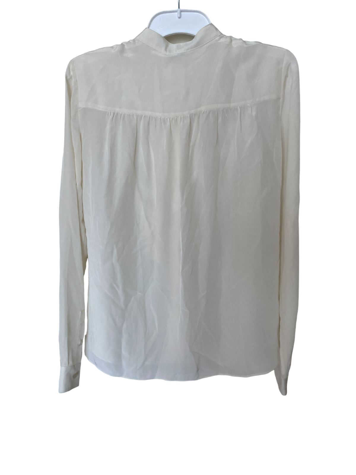 Miu Miu Silk Tuxedo Blouse | Cream Colour, Frills, Sz 38, Lightweight, Button Up