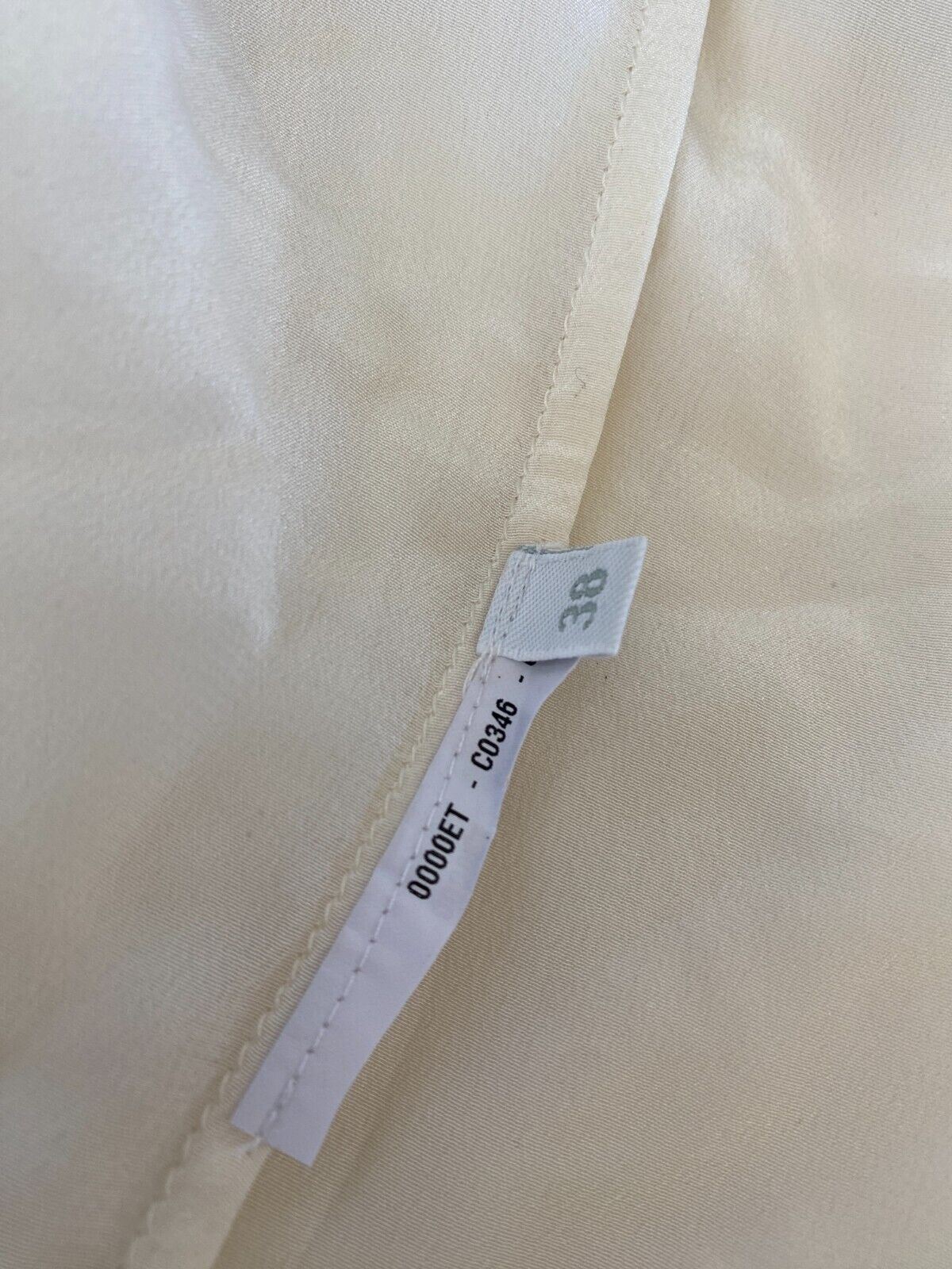 Miu Miu Silk Tuxedo Blouse | Cream Colour, Frills, Sz 38, Lightweight, Button Up