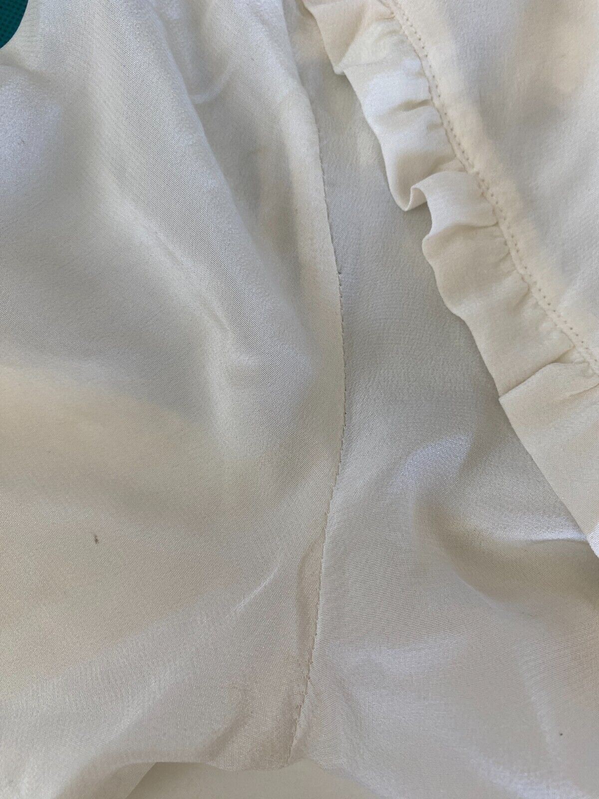 Miu Miu Silk Tuxedo Blouse | Cream Colour, Frills, Sz 38, Lightweight, Button Up
