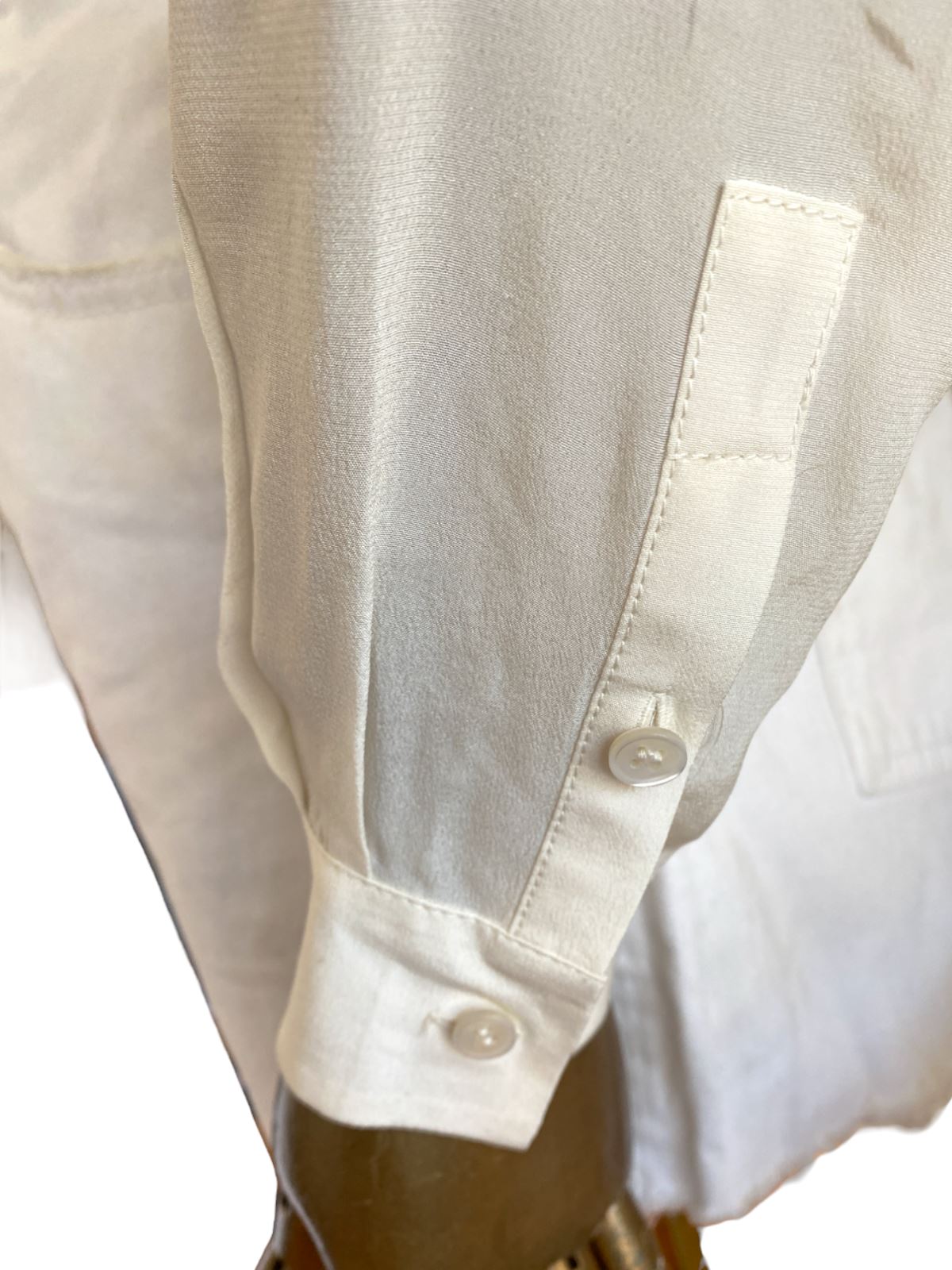 Miu Miu Silk Tuxedo Blouse | Cream Colour, Frills, Sz 38, Lightweight, Button Up