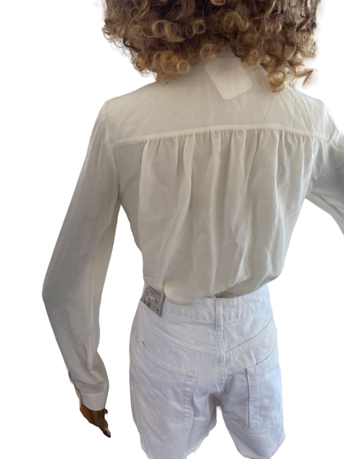Miu Miu Silk Tuxedo Blouse | Cream Colour, Frills, Sz 38, Lightweight, Button Up
