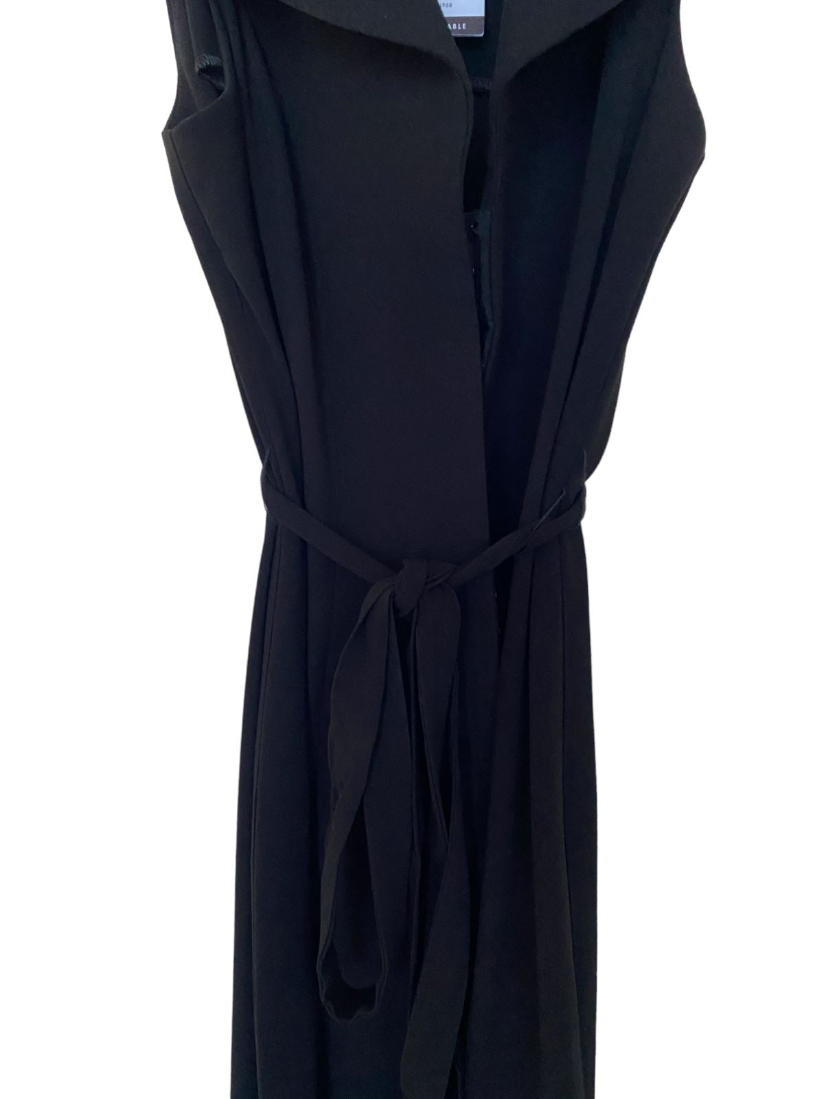 CUE Collared Maxi Dress | Black, Size 8, Belted, Sustainable, Ethical, Jacket