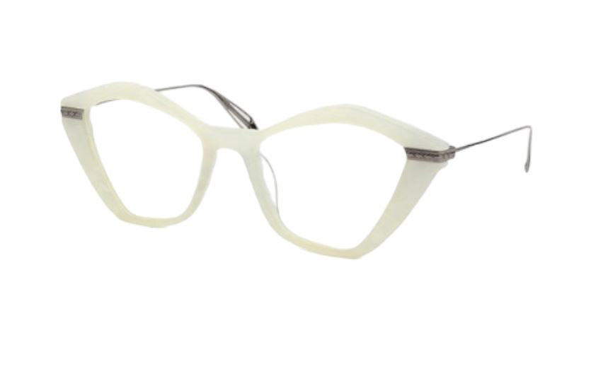 Karen Walker Rosalind Optical Glasses | Marble Silver Acetate / Silver, Cat Eye