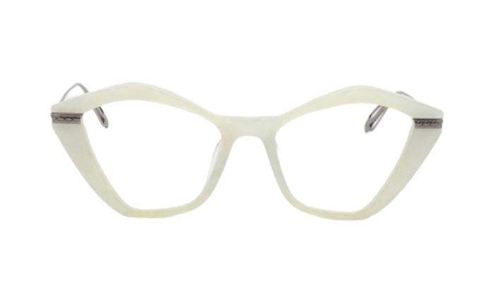 Karen Walker Rosalind Optical Glasses | Marble Silver Acetate / Silver, Cat Eye