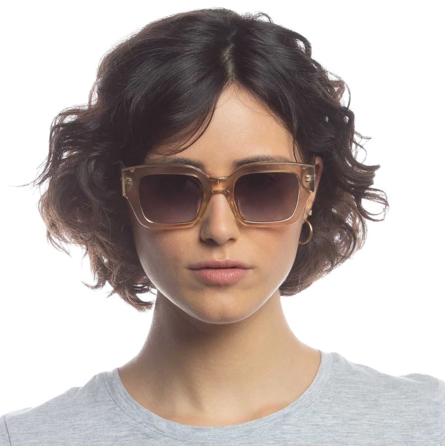 Le Specs Hypnos Alt Fit | Clear Sand Acetate, Rectangle, Unisex, Rectangle Frame