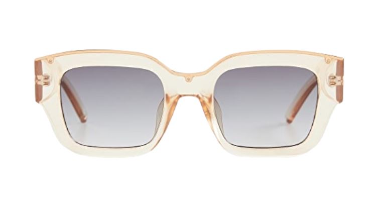 Le Specs Hypnos Alt Fit | Clear Sand Acetate, Rectangle, Unisex, Rectangle Frame