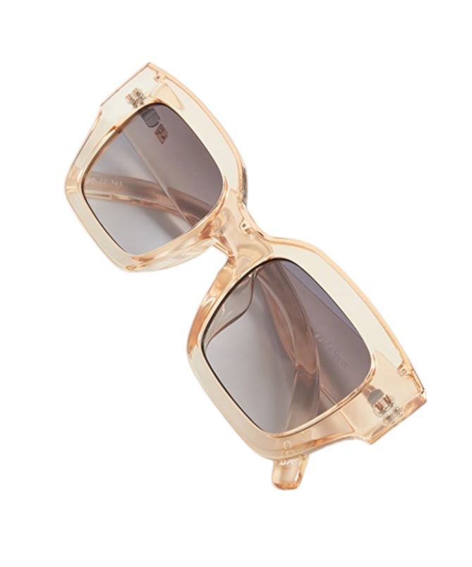 Le Specs Hypnos Alt Fit | Clear Sand Acetate, Rectangle, Unisex, Rectangle Frame