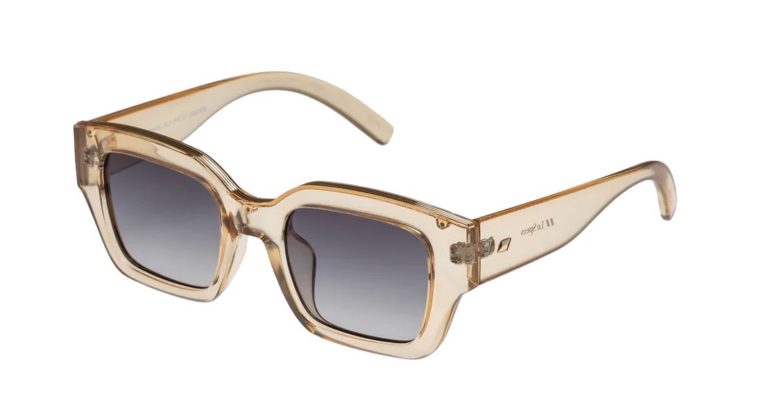 Le Specs Hypnos Alt Fit | Clear Sand Acetate, Rectangle, Unisex, Rectangle Frame