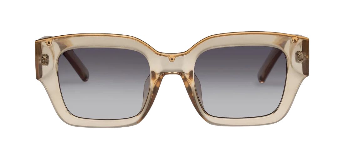 Le Specs Hypnos Alt Fit | Clear Sand Acetate, Rectangle, Unisex, Rectangle Frame