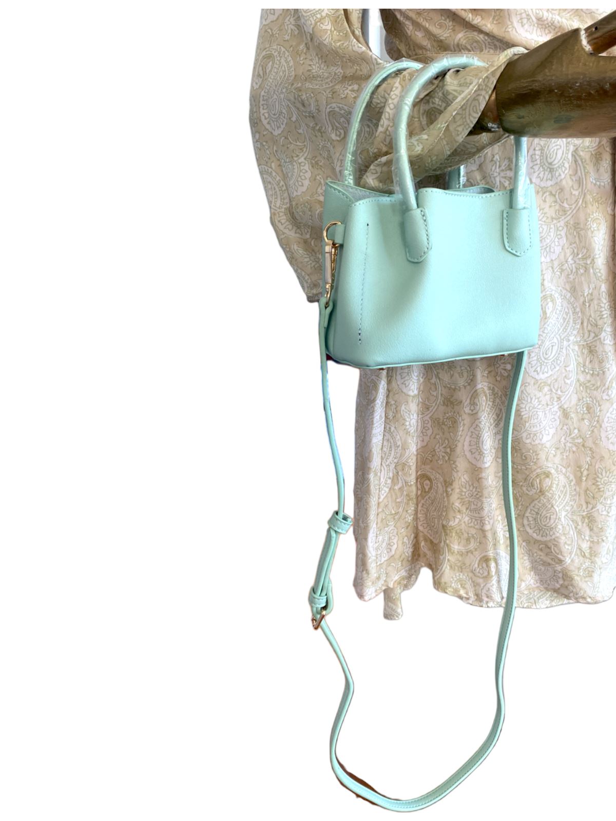 Olivia & Co Hero Bag | Vegan Leather, Top Handle Cross Body, Pastel Mint Green