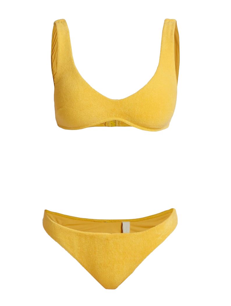 Zimmermann Jeannie Terry Scoop Bikini | Yellow, Terry Cloth, Cheeky bottoms