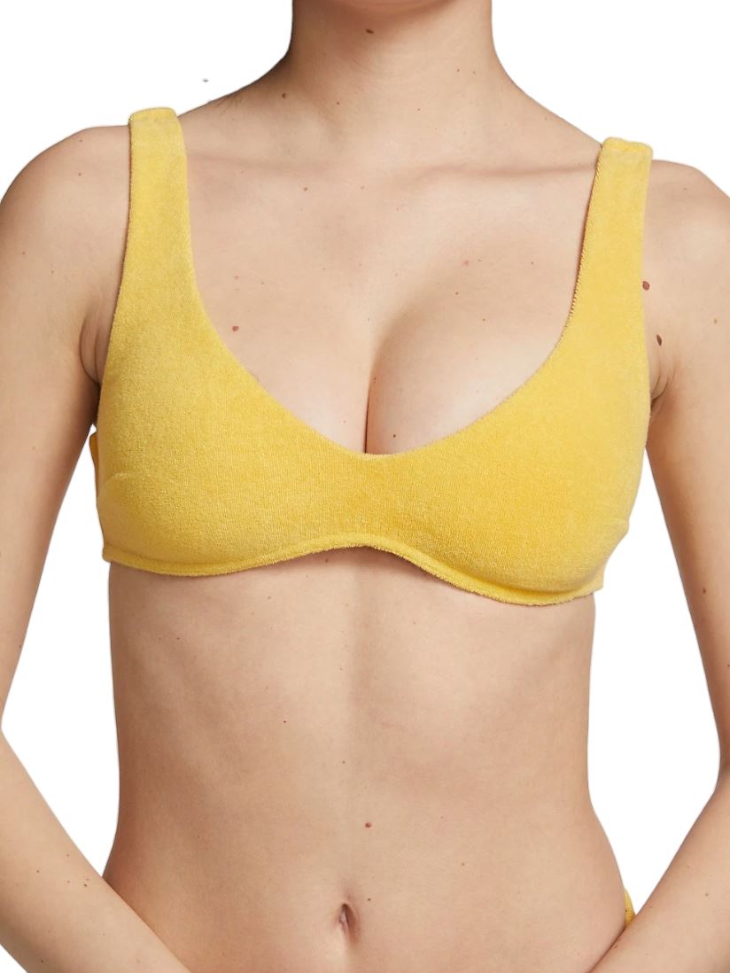 Zimmermann Jeannie Terry Scoop Bikini | Yellow, Terry Cloth, Cheeky bottoms