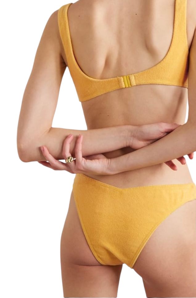 Zimmermann Jeannie Terry Scoop Bikini | Yellow, Terry Cloth, Cheeky bottoms