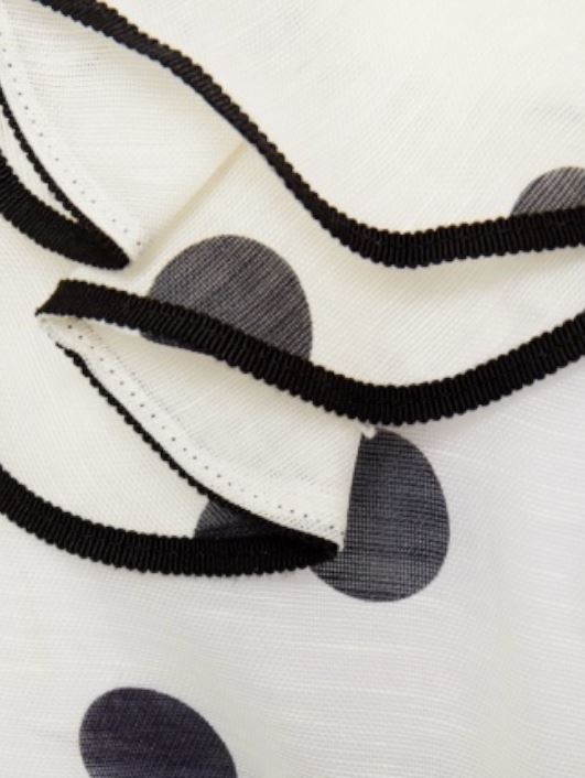 Zimmermann The Lovestruck Frill Midi Dress | Black & White, Cutout, Puff Sleeves