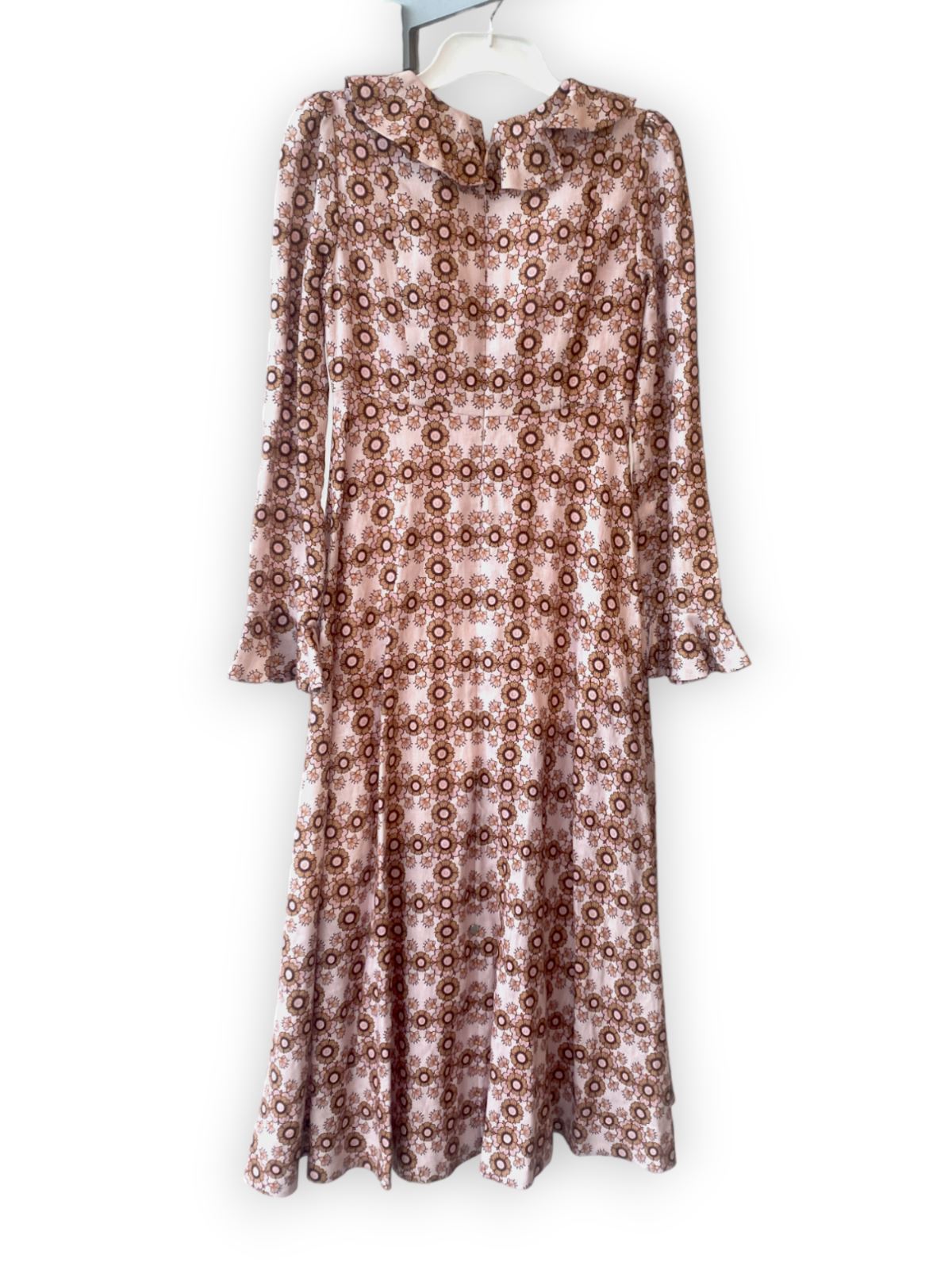 Zimmermann Daisy Midi Dress | Linen, Floral, Applique Daisy Buttons, Neck Frill