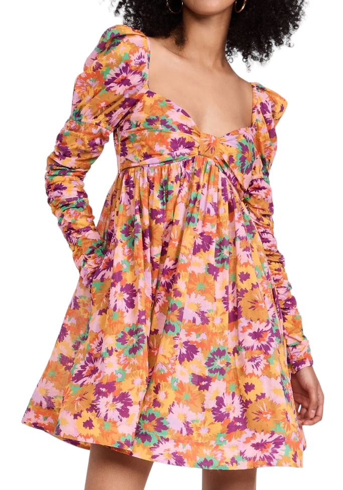 Zimmermann Violet Twist Front Mini Dress |Floral, Cotton, Great Maternity option