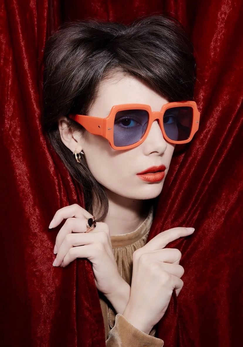 Karen Walker  Ultra Vulture Sunglasses | Orange Hazard, Oversized, Eco-Friendly
