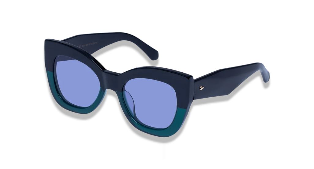 Karen Walker Northern Lights Sunglasses | Black / Emerald, Cats Eye, Oversized